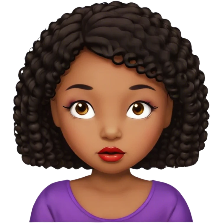 Glamourous, brown skin tone, very beautiful baby, with big plump lips, long long lashes, black curly smooth short hair, brown eyes emoji