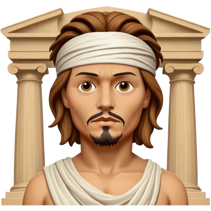 johnny depp as a greek statue emoji