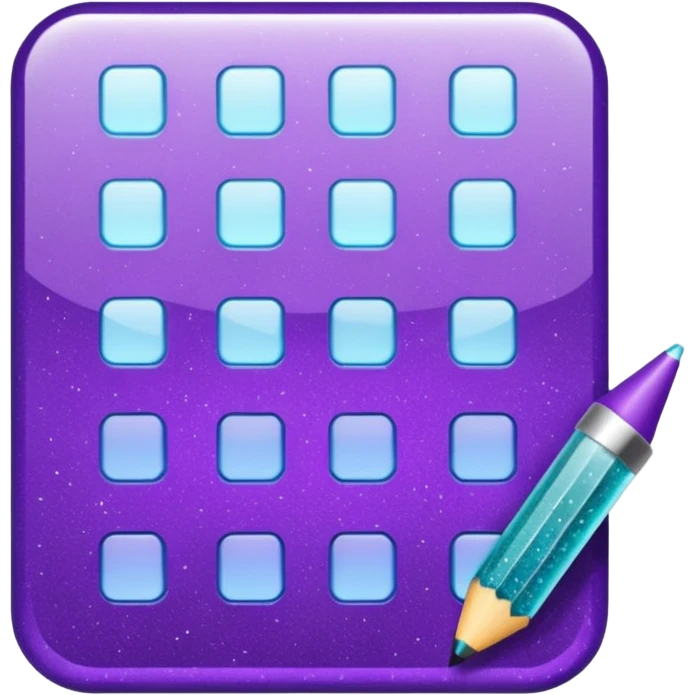 Glitter Purple and Cian spreadsheet emoji