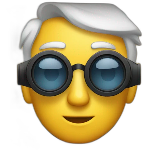 man with binoculars in a window emoji