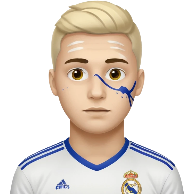 football supporter, paint in face, real madrid emoji