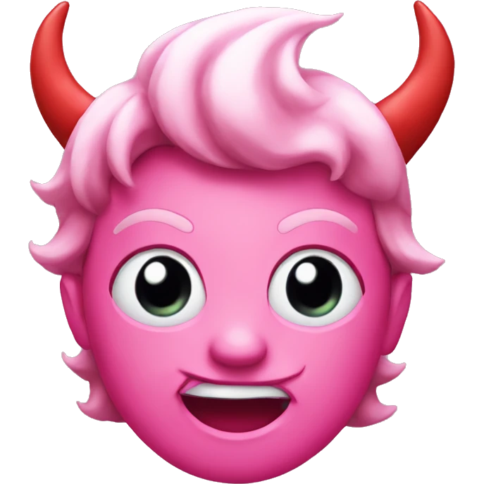  pink emoji with devil horns smirk emoji