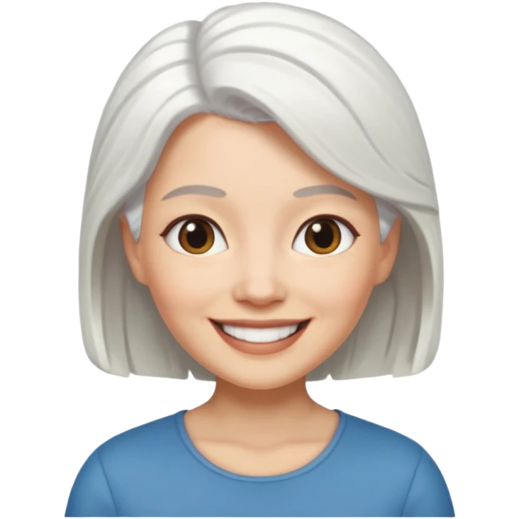 Woman: White Hair Memoji emoji