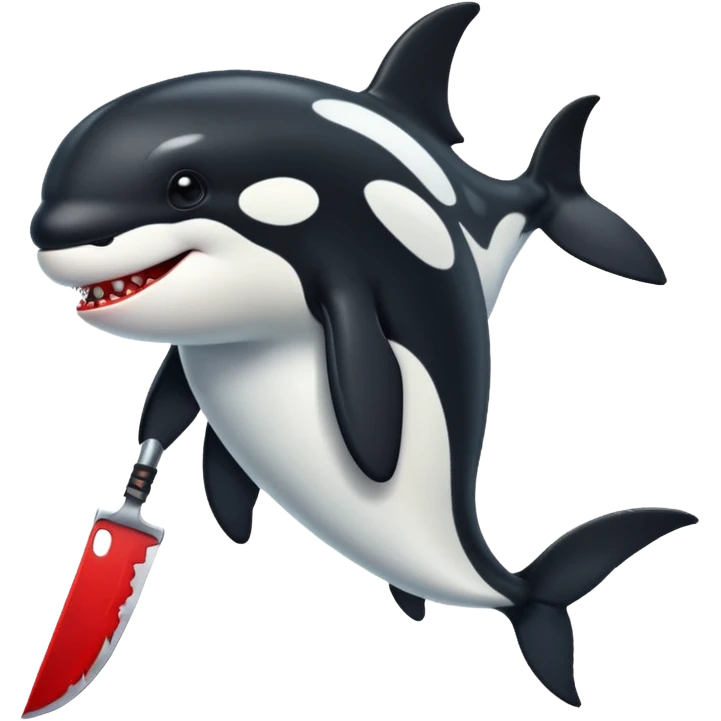 orca holding a bloody knife emoji