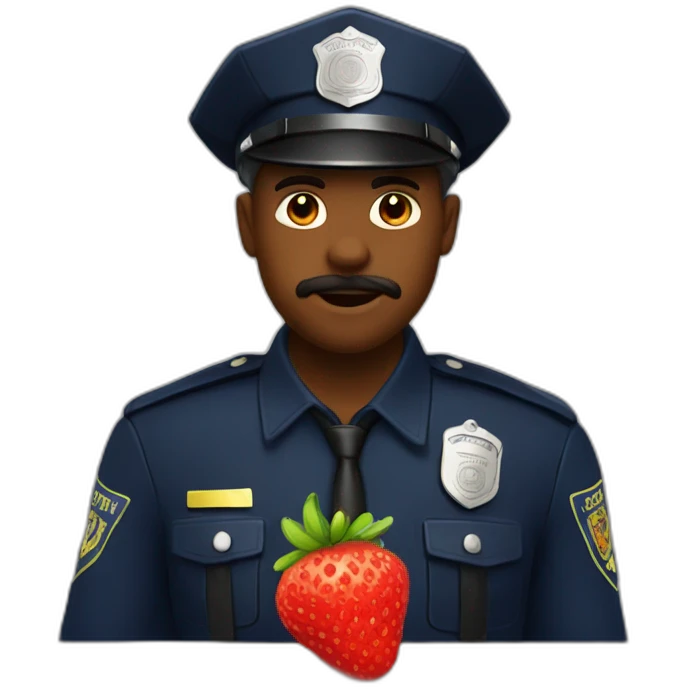police qui mange des fraises emoji