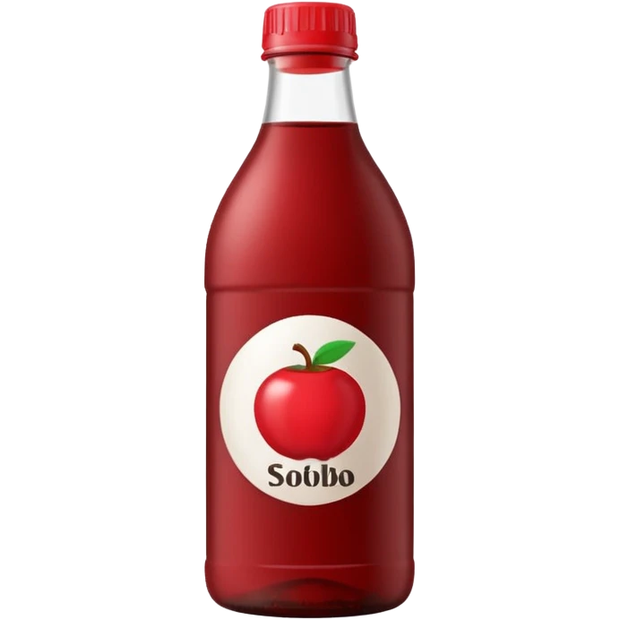 make a sobolo(ghanain drink) make it be in a bottle and the label should say sobolo and spell it like this and the drink dark red a plastic bottle and no fruit emoji