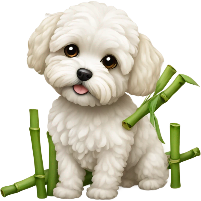 Maltipoo with bamboo emoji