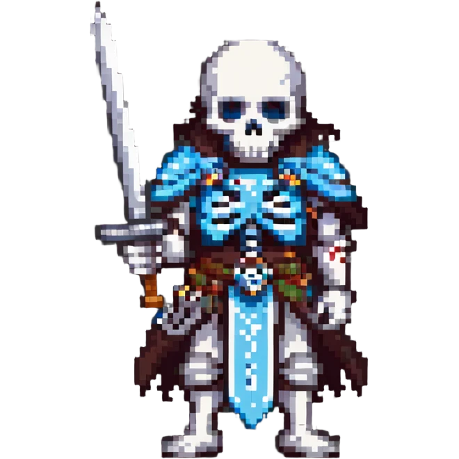 skeleton warrior with a sword emoji