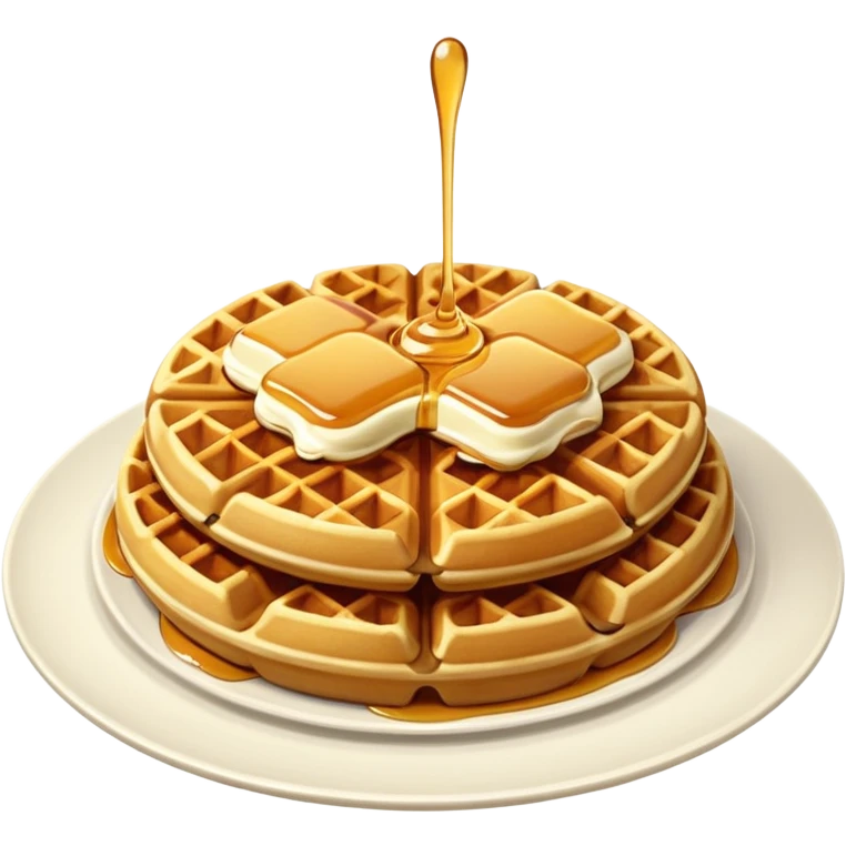 Waffles in a plate emoji