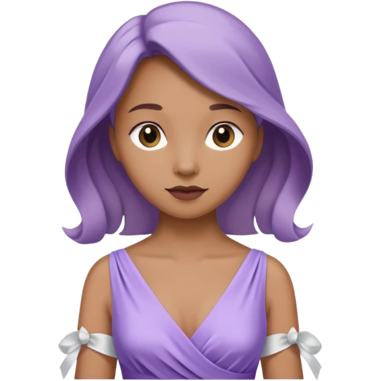 soft purple dress white ribbon emoji