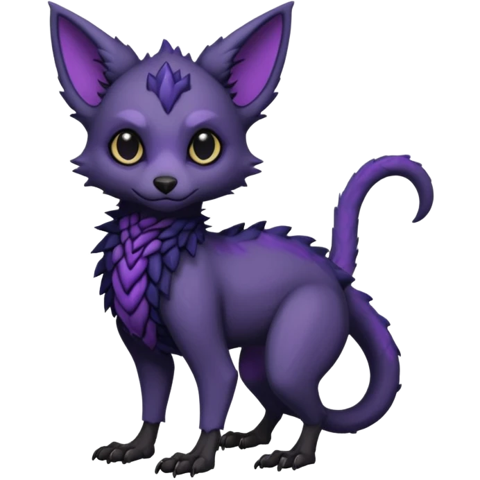 black gothic Trico-hybrid-creature dark purple (full body) emoji