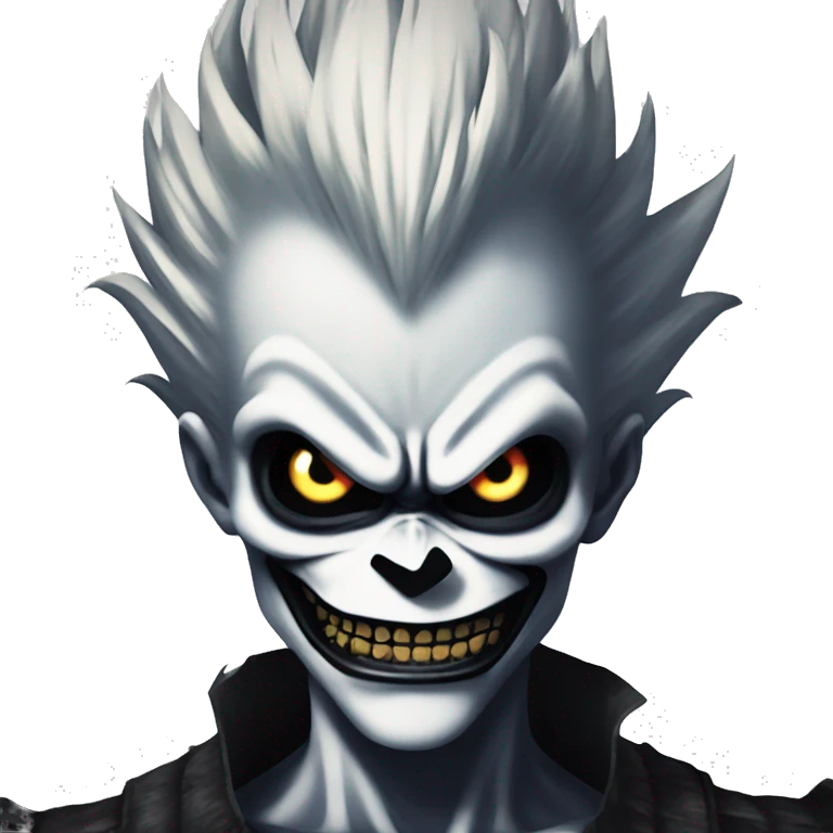 ryuk from death note that not smiling and looking in front off emoji
