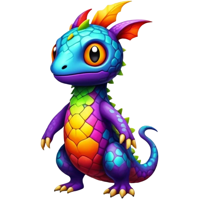 Randomly-colored dark colorful Fakémon-creature emoji