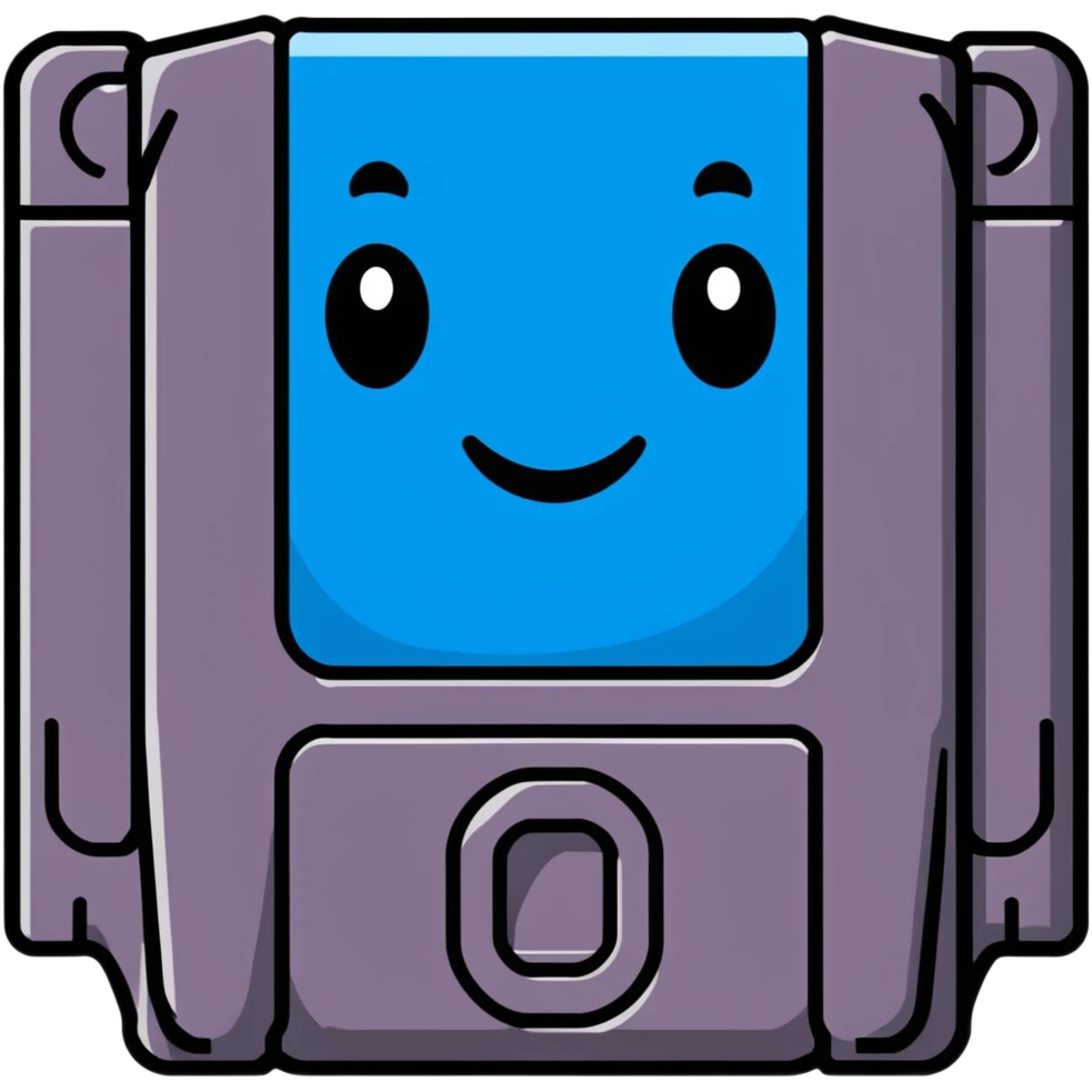 A cute sticker-style Nintendo 64 game cartridge with a smiling face emoji