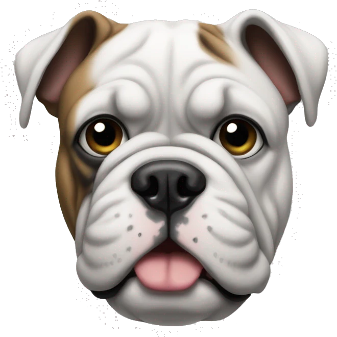 Bulldog blanco y negro emoji