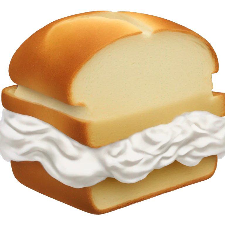 cut sandwich bread filled with whipped cream emoji