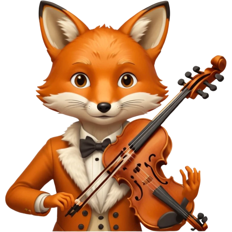 Fox playing playing violin emoji