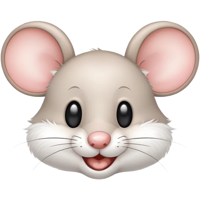 cartoon mouse with big round ears and a happy face emoji