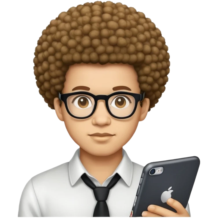 light skin nerd with afro emoji
