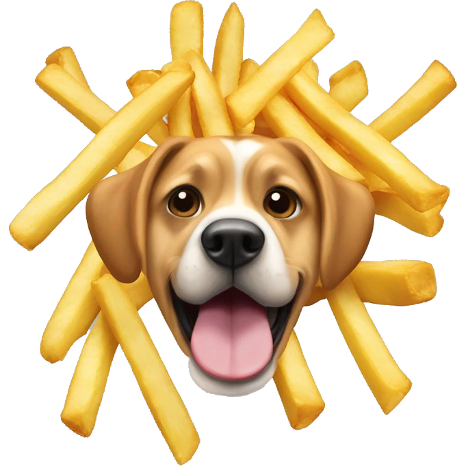 une chien qui mange des frites emoji