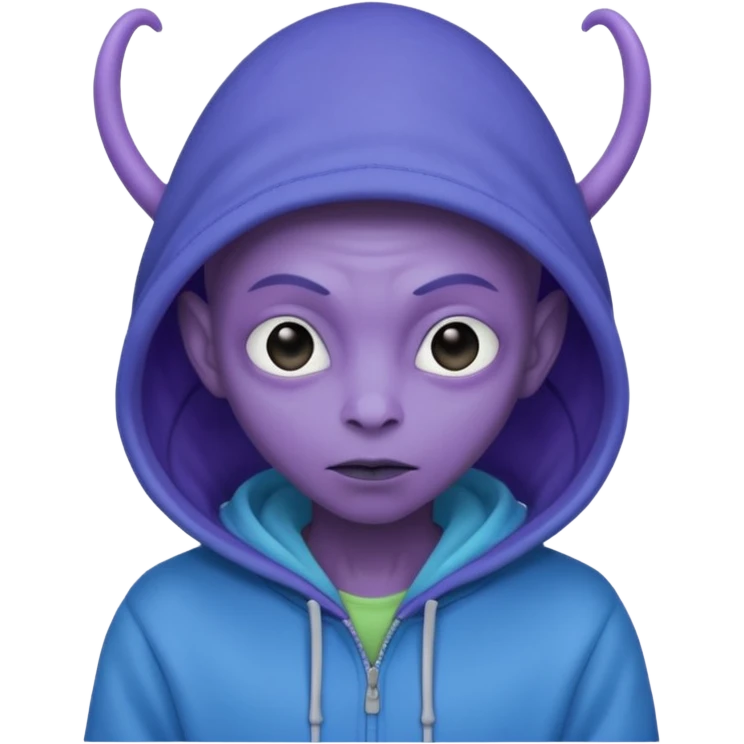 Aliens Purple pastel, having antennas, hoodie but not overhead emoji