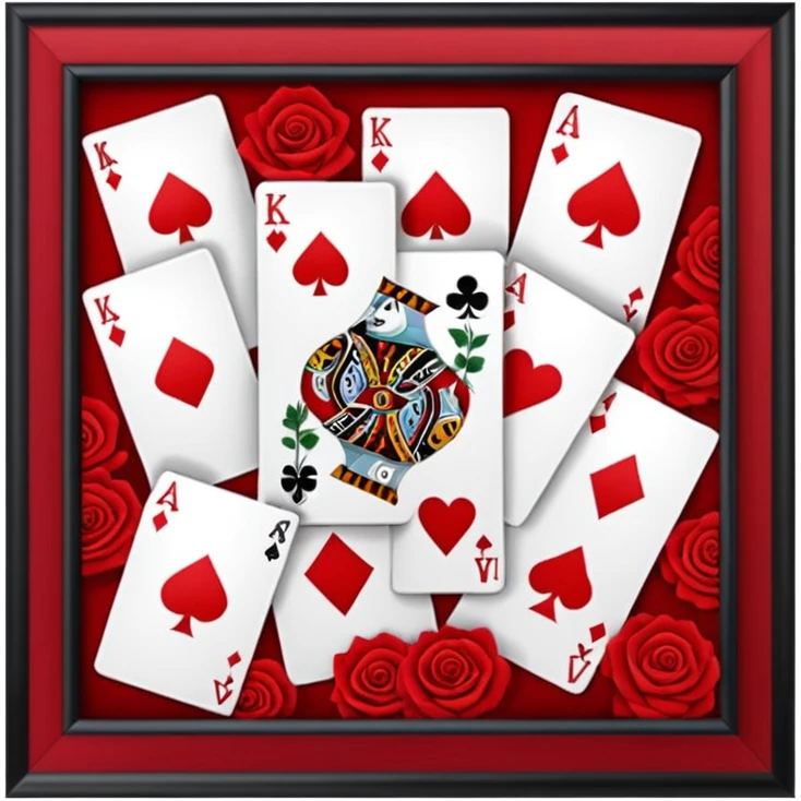 Walled with cards and roses emoji