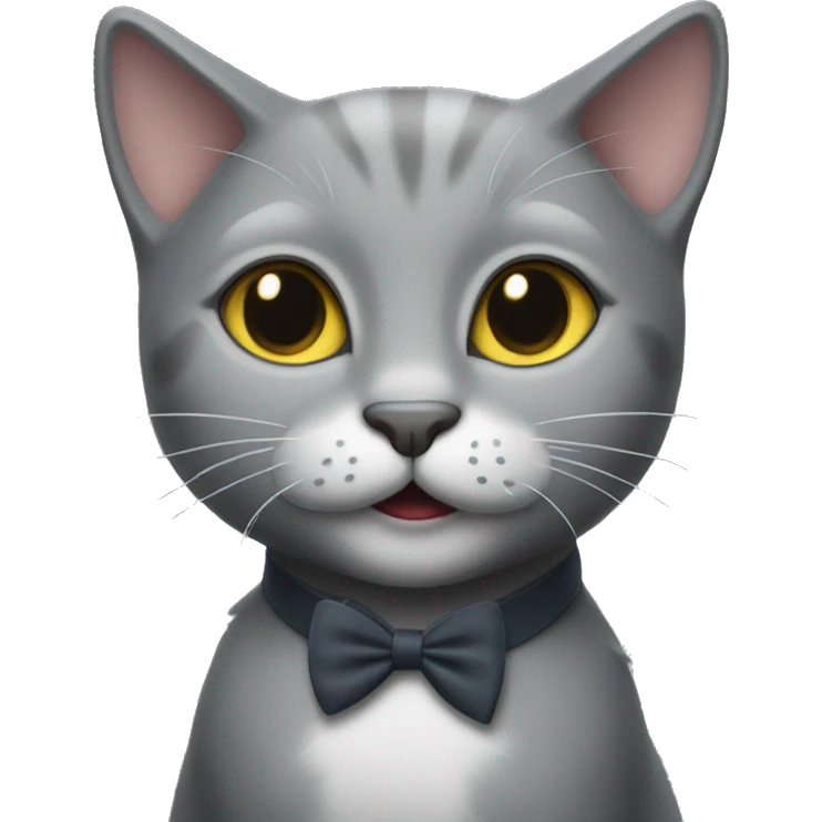 A tap dancing grey kitty  emoji