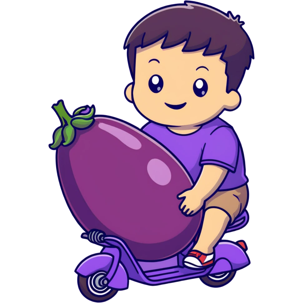 boy riding eggplant  emoji