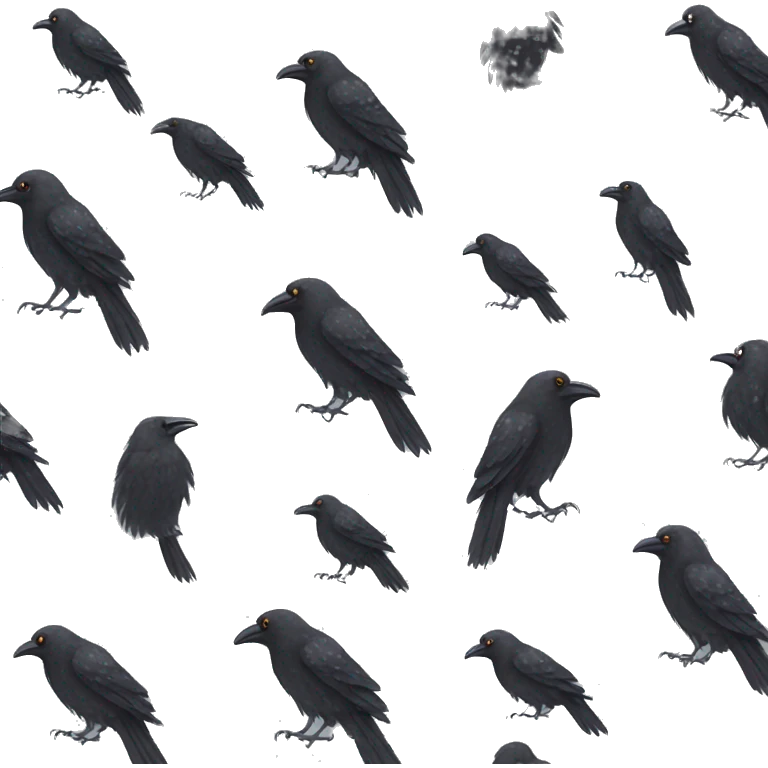 crow with gray speckles in feathers emoji
