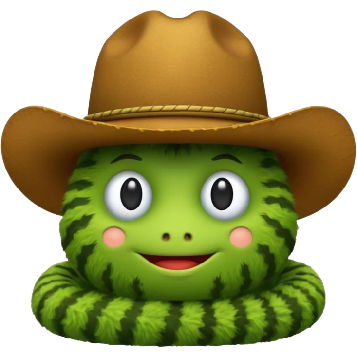 caterpillar emoji with a cowboy hat on emoji