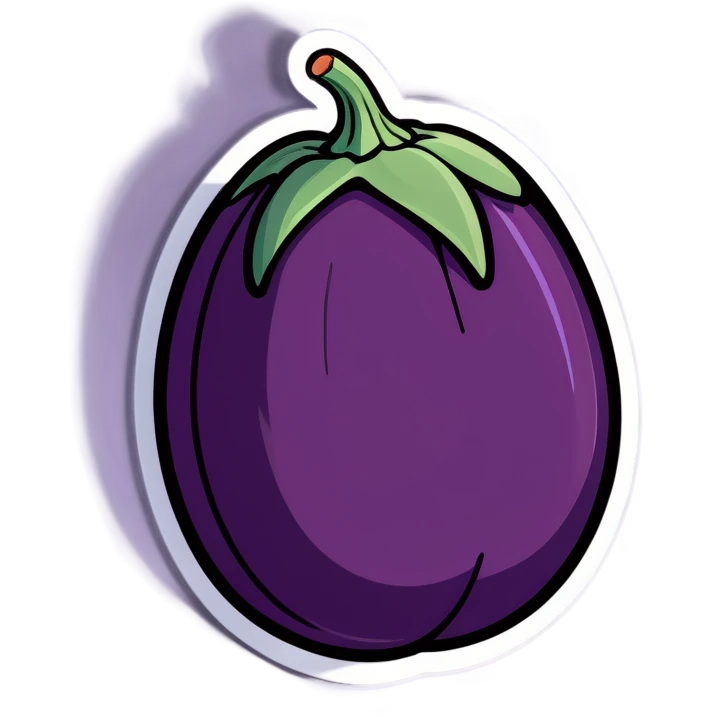 An eggplant stuffed in a peach emoji