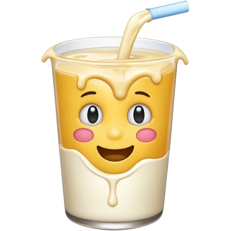 Emoji with milk flowing emoji