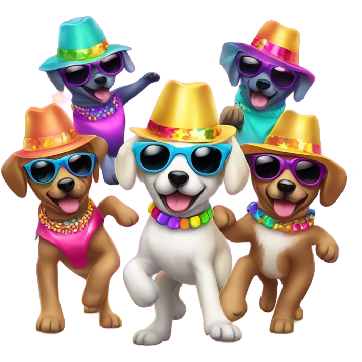 Puppies at a disco emoji