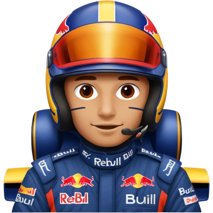 Red bull driver face covered in helmet f1  emoji