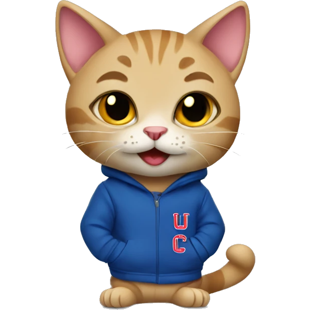 cat wearing UIC hoodie emoji