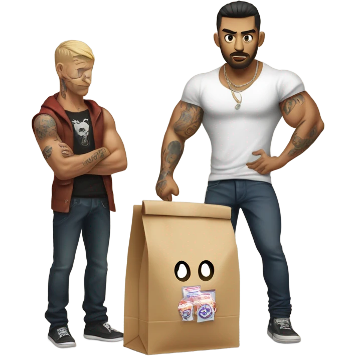 Thug giving sugar to someone  emoji