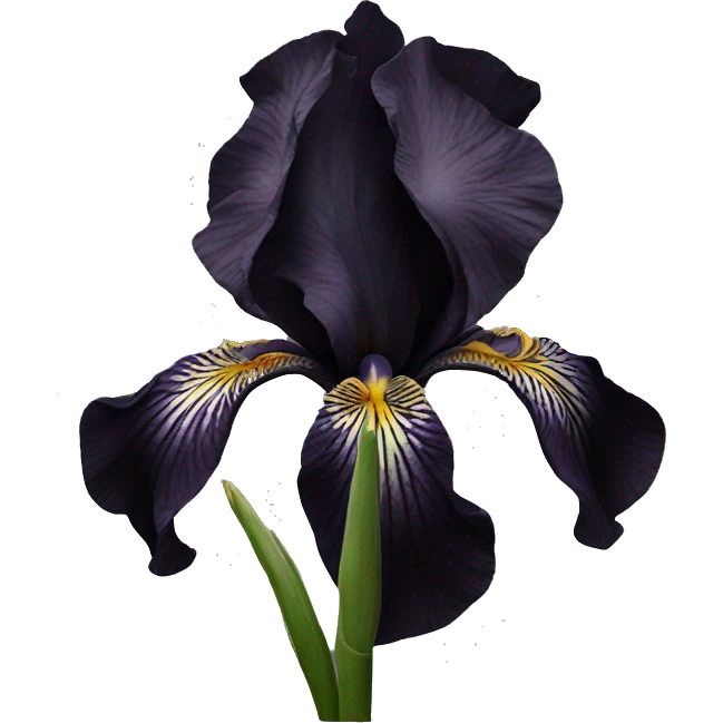 Black Iris flower dark black emoji