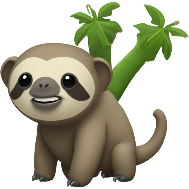 Sloth with lizard legs and elephant horns emoji