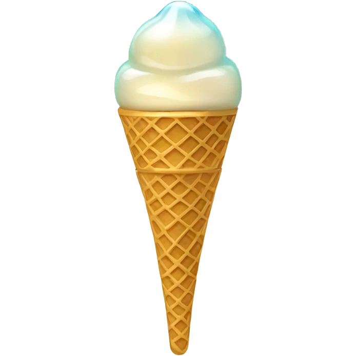 opal Crystal ice cream scoop on gold waffle cone emoji