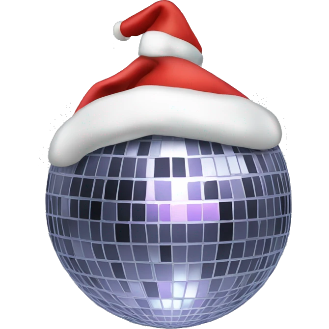 Disco ball with a Santa hat emoji
