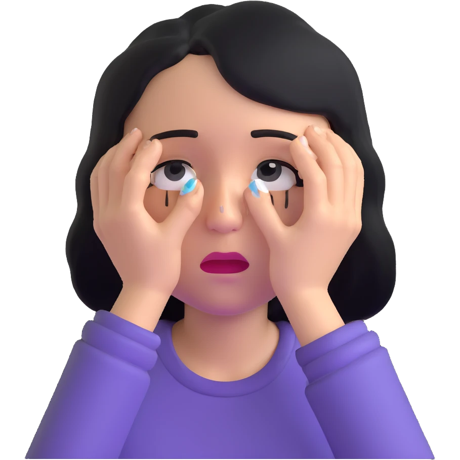 sad woman with tears streaming down her face emoji