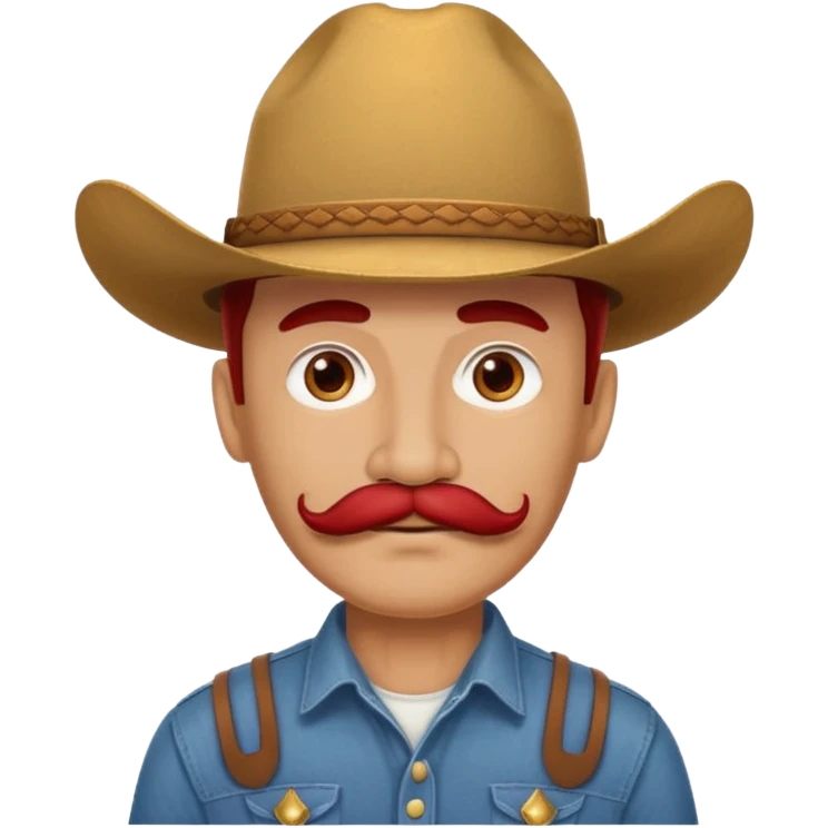 red mustache man with a cowboy hat emoji