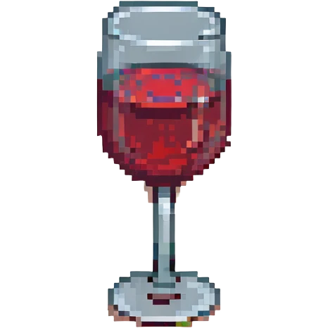 a glass of red wine, pixel art style emoji