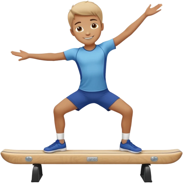 balance beam with a boy balancing on top flipping emoji emoji