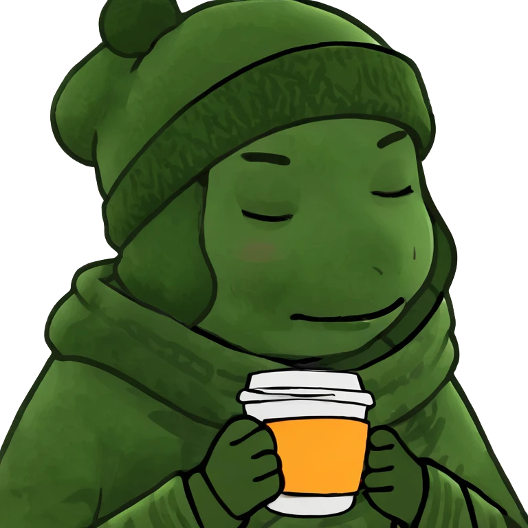 girl inside a blanket sipping coffee eyes closed emoji