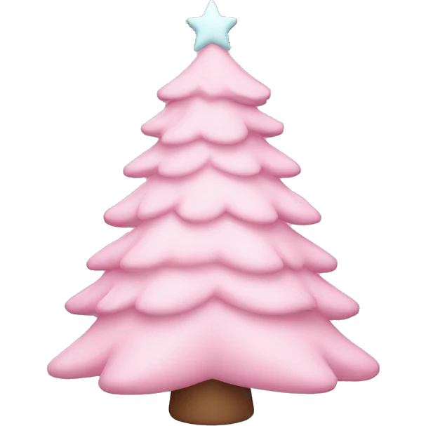 pastel pink christmas tree emoji