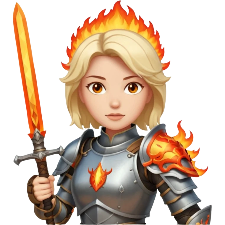woman fire armored warrior emoji