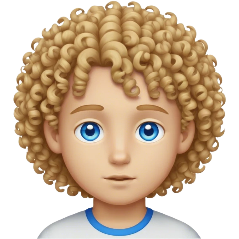 light skin boy with curly hair and blue eyes  emoji