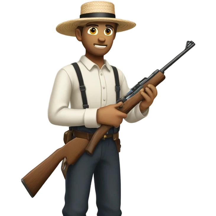 amish guy with gun emoji