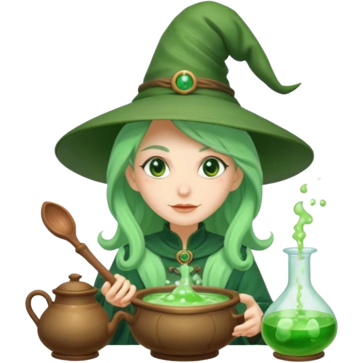 green witch cooking potion emoji